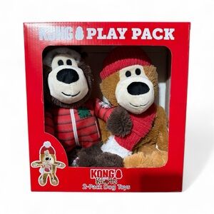 KONG Wild Knots Dog Toy Play Pack – 2 Pack, Durable Plush with Rope & Squeaker